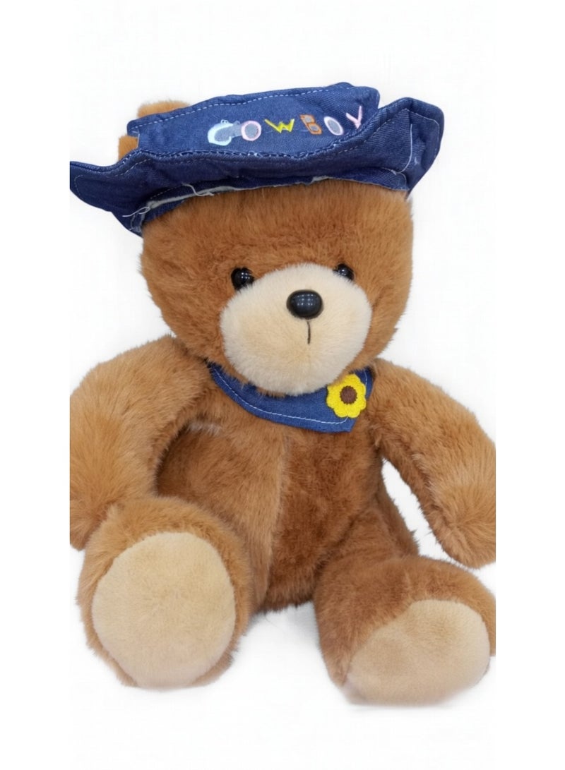 adventurous brown cowboy teddy bear